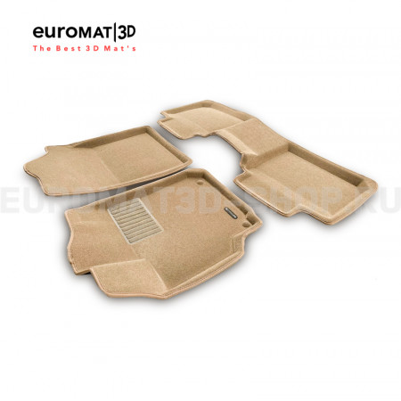 Текстильные 3D коврики Euromat3D Business в салон для Toyota Camry V50 (2011-2017) № EMC3D-005104T Бежевые