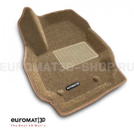 Текстильные 3D коврики Euromat3D Business в салон для Volvo XC 70 (2007-) № EMC3D-005507T Бежевые
