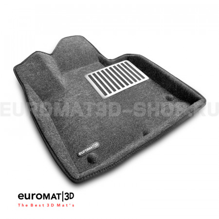 Текстильные 3D коврики Euromat3D Lux в салон для Hyundai Santa Fe (2013-2017) № EM3D-002723G Серые