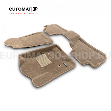 Текстильные 3D коврики Euromat3D Business в салон для Chevrolet Tahoe (2015-2021) № EMC3D-001306T Бежевые
