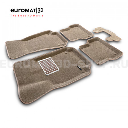 Текстильные 3D коврики Euromat3D Lux в салон для Audi A7 (2010-2018) № EM3D-001107T Бежевые