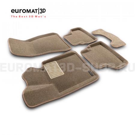Текстильные 3D коврики Euromat3D Business в салон для Bmw 5 (G30) (2017-) № EMC3D-001219T Бежевые