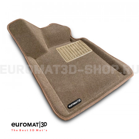 Текстильные 3D коврики Euromat3D Business в салон для Bmw 5 (G30) (2017-) № EMC3D-001219T Бежевые