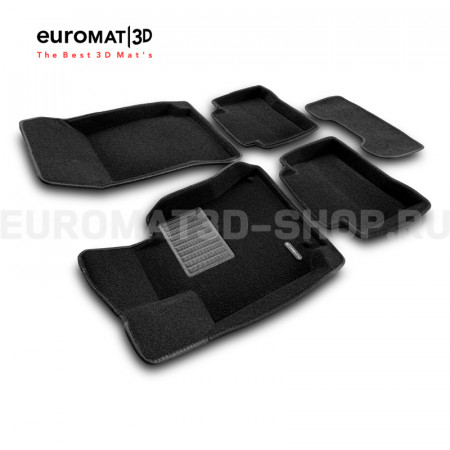 Текстильные 3D коврики Euromat3D Premium в салон для Mercedes CLS-Class (W218) (2011-2017) № EMPR3D-003505