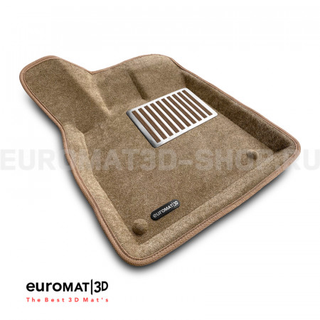Текстильные 3D коврики Euromat3D Lux в салон для Audi Q5 (2017-2020) № EM3D-001101T Бежевый