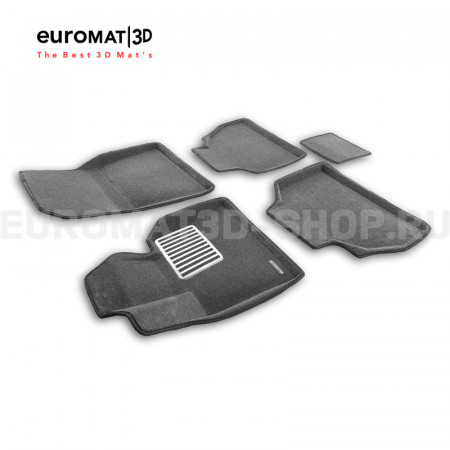 Текстильные 3D коврики Euromat3D Lux в салон для Bmw X7 (G07) (2019-) № EM3D-001226G Серые
