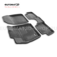 Текстильные 3D коврики Euromat3D Business в салон для Kia XCeed (2020-) № EMC3D-002902G Серые