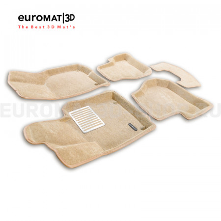 Текстильные 3D коврики Euromat3D Lux в салон для Volkswagen Scirocco (2009-) № EM3D-004502T Бежевые