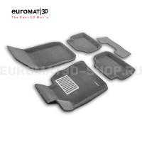 Текстильные 3D коврики Euromat3D Lux в салон для Bmw 3 (E90) (2007-2010) № EM3D-001208G Серые