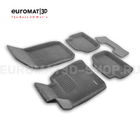 Текстильные 3D коврики Euromat3D Business в салон для Bmw 3 (E90) (2007-2010) № EMC3D-001208G Серые