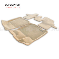 Текстильные 3D коврики Euromat3D Business в салон для Nissan Pathfinder (R52) (2014-) № EMС3D-003723T Бежевые